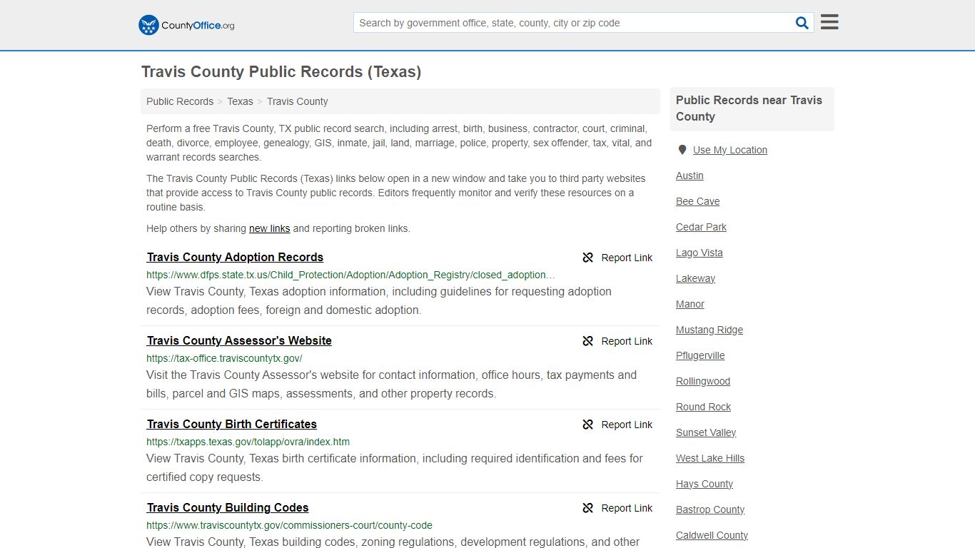 Public Records - Travis County, TX (Business, Criminal, GIS, Property ...